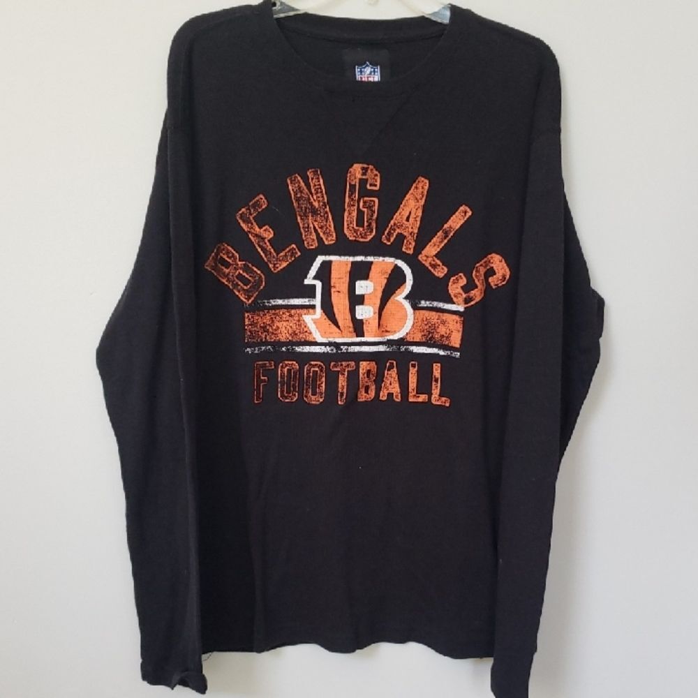 NFL Cincinnati Bengals Football Mens XL Waffle Rib Knit L/S Thermal Shirt